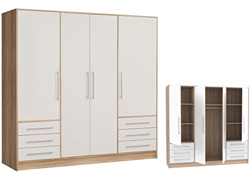 Preisvergleich Produktbild Furniture24 Drehtürenschrank Jupiter Kleiderschrank Schlafzimmerschrank Universalschrank
