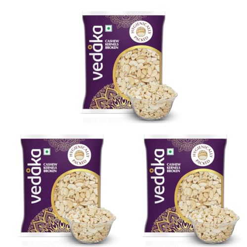 Image of Amazon Brand - Vedaka Cashews - Broken | 200 Gram | Gluten-Free & Plant Based Protein | Premium Kaju Nuts (Pack of 3)
