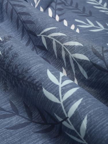 Image of ROSARAHOME 180 TC Microfiber Flat Queen Size Double Bed Bedsheet with 2 Pillow Cover| Bedsheet:240cmx225cm Pillow Covers:45cmx70cm,Floral Dark Blue