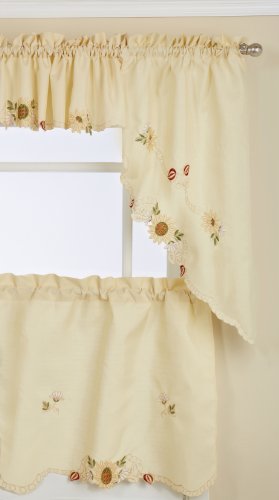 LORRAINE HOME FASHIONS Sunflower Tailored Valance, 60 by 12-Inch, Multi-Color