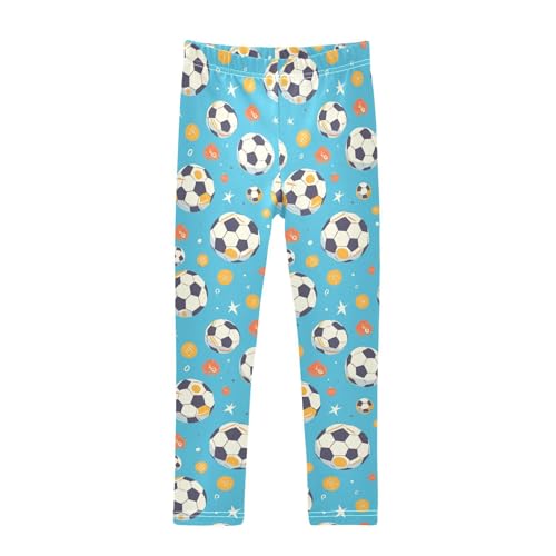 Soccer Ball Girls' Leggings Toddler Doodles Stars Kids Yoga Pants Dance Active Tights 4T