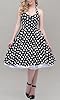 BI.TENCON 1950s Black Halter Style Vintage Polka Dot Swing Dress L #5