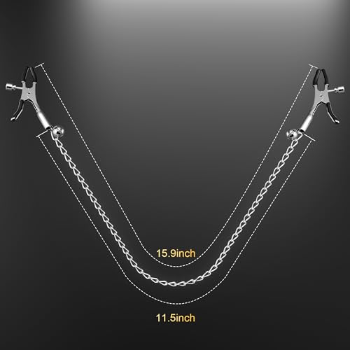 Image of BDSM Nipple Toys 3PCS Adjustable Metal Nipple Clamps with 12 Replacement Rubber Sleeves, Nipple Clips for Women Men Couples, Bondage Breast Stimulation Sex Toys for Adult Fetish Play