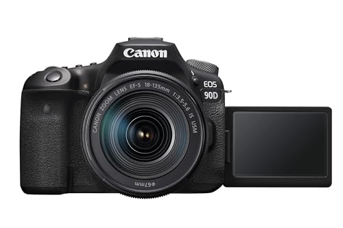 Canon EOS 90D Spiegelreflexkamera - mit Objektiv EF-S 18-135mm F3.5-5.6 IS USM (32,5 MP, 7,7 cm (3 Zoll) Vari-Angle Touch LCD, APS-C Sensor, 4K, Full-HD, WLAN, Bluetooth), schwarz – Bild 5