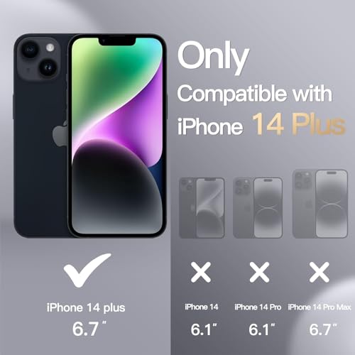 Image of DIZORO Liquid Silicone Compatible for iPhone 14 Plus Case Gel Rubber with Microfiber Lining Non-Slip Full Body Protective Shockproof Back Cover - Black, 6.7 inch