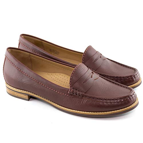 Image of Womens Casual Genuine Leather Comfortable Lightweight Driving Moaccasins Classic Fashion Penny Slip On Ladies Driving Loafer Flat Shoes
