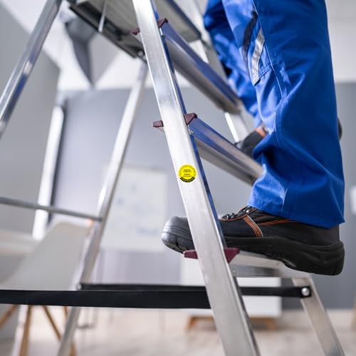 Finest Folia Prüfplaketten Set DGUV Vorschrift 3 Nächster Prüftermin 2025-2030 Prüftetiketten je 30x30mm gelb Ø3cm Prüfaufkleber Plaketten selbstklebend wasserfest R230 (100)