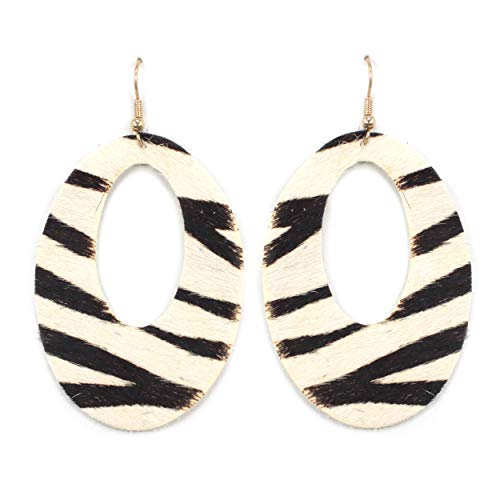 Bohemian Light weight Cowhide Leather Earring with Leopard, Zebra, Cow, Camouflage, Tiger Prints for Women Fashion.