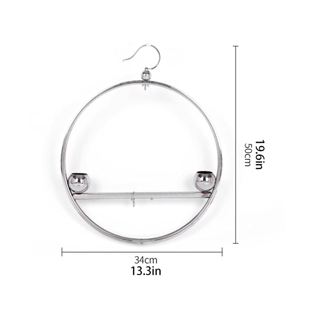 Vogelkäfig, 49,6 cm, Edelstahl, Vogelstange, Spielplatz, Plattform, Fitnessstudio, hängendes Käfigspielzeug mit Futternäpfen für Sittiche, Nymphensittiche, Wellensittiche, Vogelkäfige, Dekor (