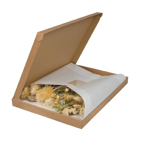 Fleurs séchées dans une boîte aux lettres - Naturel - Bouquet de fleurs séchées - Beige, blanc et rose - Durable et sans entretien - Idée cadeau - 25-30 cm - Décoration pour la maison