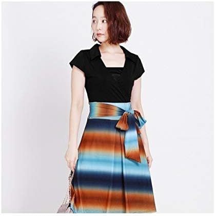 Amazon マーサ Martha サンセットカラーキャップスリーブカシュクールワンピース ワンピース チュニック 通販