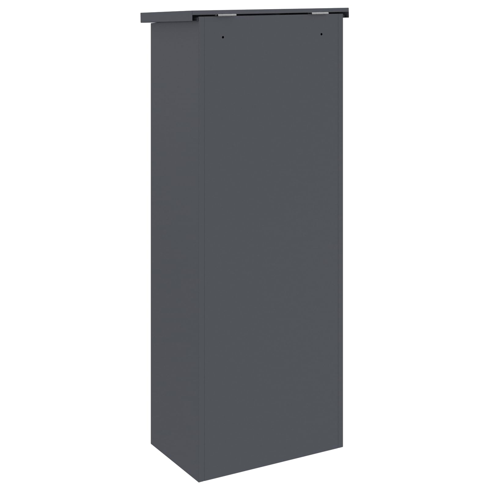 Skrzynka na listy ze stali antracytowej 44,5 x 29 x 110,5 cm z zamkiem, zamykana i przestronna, nowoczesna stojąca skrzynka na listy do użytku na zewnątrz i do odbioru poczty, odporna na