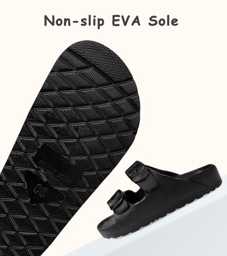 Image of Kids Slide Sandals Boys Girls Buckle Adjustable EVA Slipper Sandals