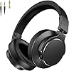 Rumoon Over Ear Bluetooth Headphones, Studio Monitor & Mixing DJ Headphones Wireless with 50mm Drivers and 1/4 to 3.5mm Wired Audio Jack for Guitar AMP Recording Podcast Piano, 100H Playtime, Black
