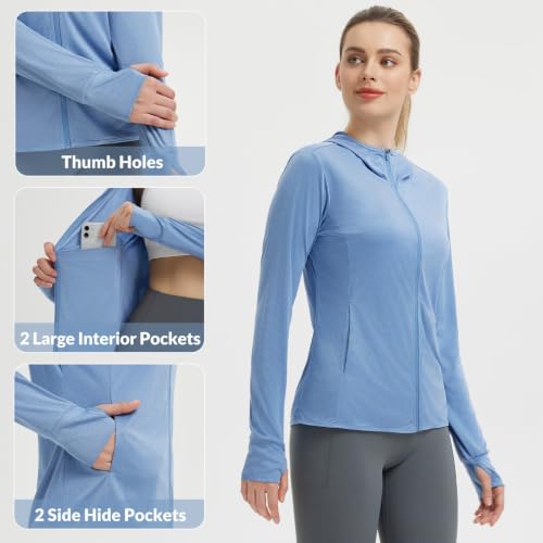 Image of baleaf Women's Sun Protection Jacket Hoodie Clothing Lightweight Long Sleeve Sun Cover Up Shirt