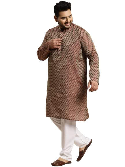 Image of SOJANYA (Since 1958, Men's Silk Blend Grey Kurta Pyjama & Silk Blend Jacket Combo