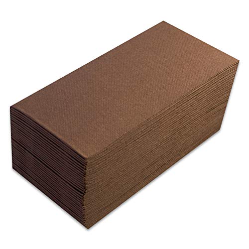 Saten SER42107568 Premium Serviettes de table 40 x 40, 2 couches, pli 1/8, 80 serviettes, pointe pointe, chocolat