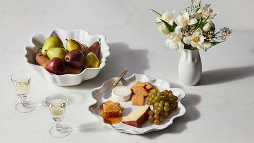 Le Creuset Stoneware Iris Collection Serving Platter, 14\", White