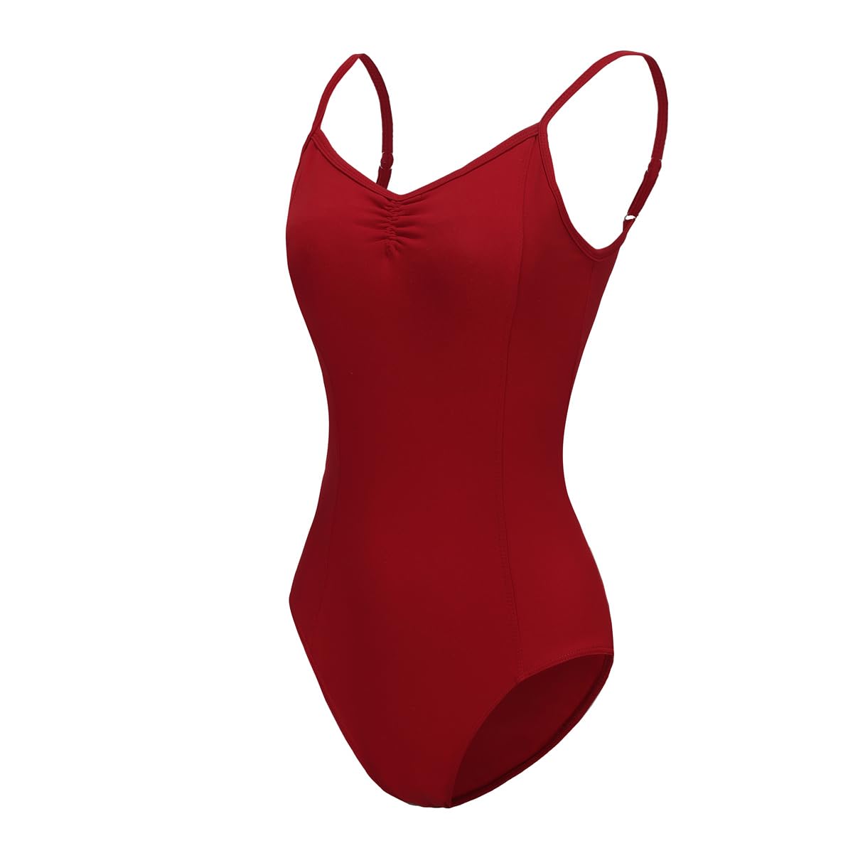 ModLatBal Grils and Women's Camisole Ballet Leotards with Adjustable Straps for Adult Dance Bodysuit, Red, Medium