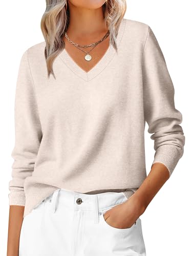 Hotouch Pull à col en V pour femme - Manches