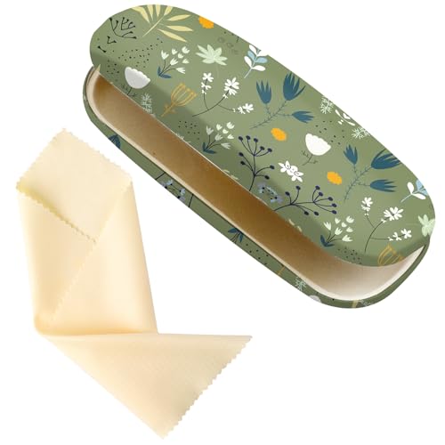 Image of Glasses Case Hard Shell,Portable Protective Eyeglasses Case, Eyeglass Holder Box with Cleaning Cloth,for Women Men