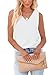 Homlan Damen Tank Top Sommer Ärmellose V-Ausschnitt Blusentop Loose Fit Shirts Basic Cami Elegant Blusen Casual Oberteile (X-Large, Weiß) Damen Sommer günstig Kaufen-Homlan Damen Tank Top Sommer Ärmellose V-Ausschnitt Blusentop Loose Fit Shirts Basic Cami Elegant Blusen Casual Oberteile (X-Large, Weiß)