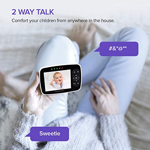 Baby Monitor with Remote Pan-Tilt-Zoom Camera|Keep Babies Safe with 3.5” Large Screen, Night Vision, Talk Back, Room Temperature, Lullabies, 960ft Range by GoodBaby SM35PTZ