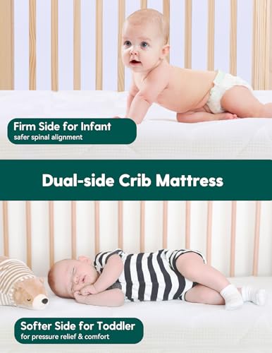 image for BABELIO Crib Mattress Ultra-Breathable 100% Washable Core Dual Sided B