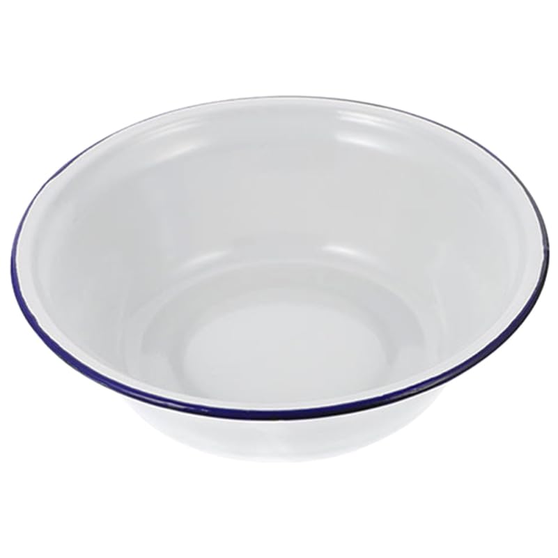 Tazón esmaltado retro blanco 6.29 in para cocina miniatura 1
