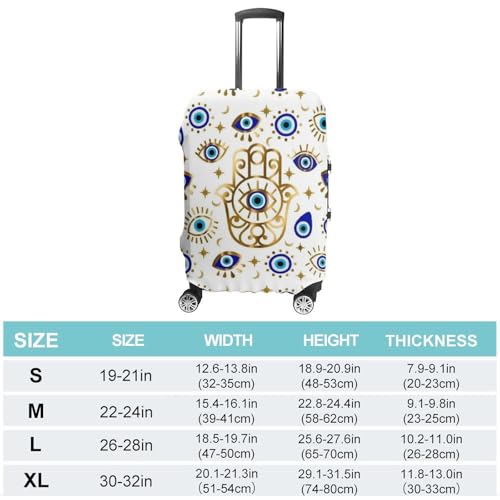 Turkis Evil Eyes Gold Print Luggage Covers Stretchable Anti Scratch Luggage Cover Suitcase Covers Durable Baggage Cover for Suitcase Decorated Accessories M2