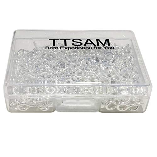 300Pcs Small Screw Eye Pins,10 X 5Mm Eye Pins Hooks,Mini Screw Eye Pin Peg For Arts & Crafts Projects,Self Tapping Screws Hooks Ring For Cork Top Bottles & Charm Bead & Diy Jewelry Making (Silver) #TOP3