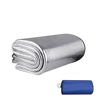 Isoliermatte Aus Aluminiumfolie, 200x200cm Faltbare Zeltmatte, Doppelseitige Aluminiumfolie Isomatte, Camping Isoliermatte, Thermomatte mit Aufbewahrungstasche für Camping Wandern Picknick