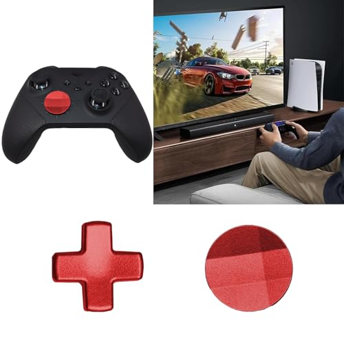Image of 2Pcs Elite 2 D-pads Replacements for Xbox Elite Series 2 Controller, Magnetic D-pads Replacement Parts for Xbox One Elite Series 2 /Series 2 Core /Series 1 Controller, Metallic Cross-shaped D-pad(Red)