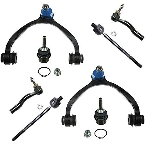 Image of Detroit Axle - 8pc Front End Suspension Kit for 03-11 Mercury Grand Marquis Ford Crown Victoria Lincoln Town Car, 03-04 Marauder, Upper Control Arms Outer Inner Tie Rods Lower Ball Joints Replacement
