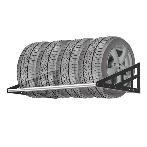 Foozet Tire Rack Wall Mount Heavy Duty Adjustable 31-56 Tire Storage Rack Wheel Racks for Garage with Telescopic Rods Hanging Garage