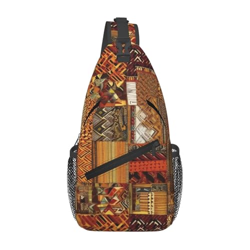 African Textile Patchwork Crossbody Bags for Men Women Fashion Sling Backpack Casual Chest Bag Travel Hiking Daypack