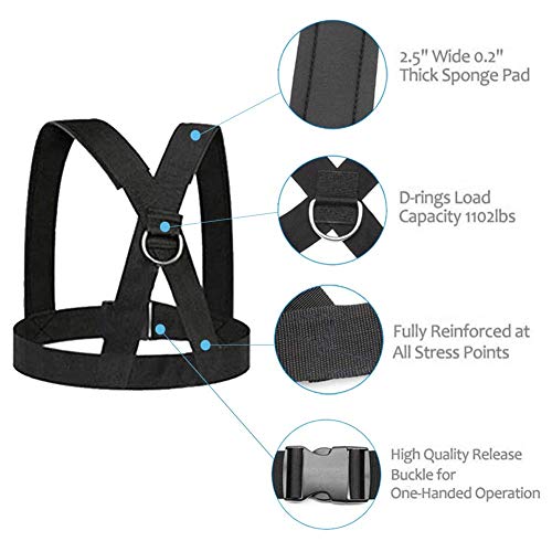 Image of Sled Harness, Weight Speed Tire Pulling Workout Resistance and Assistance Trainer Physical Training Rope Football Exercise Equipment for Outdoor Indoor Men and Women