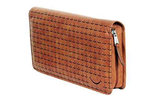 Image of Sukeshcraft Multiple Cheque Book Holder | Original PU Holds Upto 8 Cheque Books, DeepTan