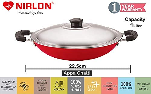 Nirlon Three Layer Non-Stick Coated Chemical Free Healthy Kitchenware Utensil Gift Set of 4 Pieces (2.6mm_FT10_AC_Cass20_FP12) 1