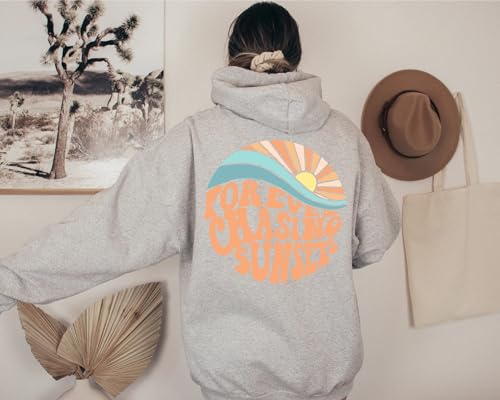 Forever Chasing Sunsets Hoodie, Beach Hoodie, Trendy Hoodie, Hoodie With Words on Back, Aesthetic Shirt, Trendy Sweatshirt, Trendy Hoodie, Retro Sun Hoodie4