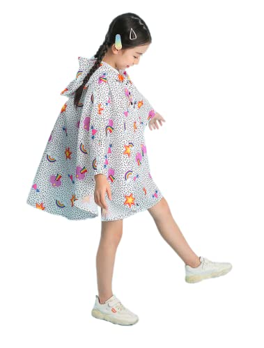 Image of Freesmily Kids Cute Raincoat Waterproof Rain Poncho Jacket Coat for Girls Boys