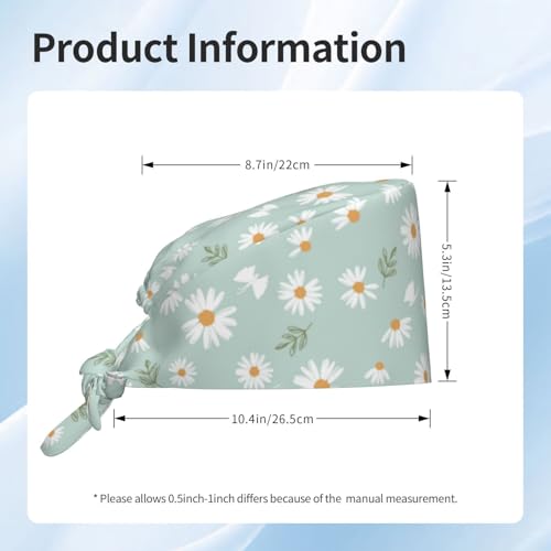 Image of Working Cap Scrub Cap with Sweatband Adjustable Unisex Women Tie Back Hat Nurse Surgical Caps