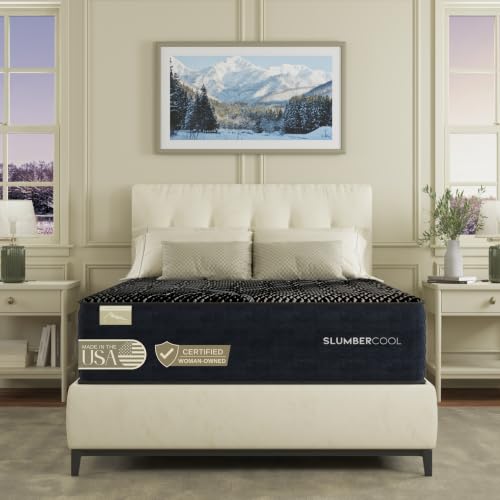SlumberCool MAX 3Z Plush Euro Top Cooling Hybrid Mattress – 14' Twin XL Gel Memory Foam & Zoned Lumbar Support Coils, GlacierTex MAX Cooling Cover, Pressure Relief Mattress for Side & Hot Sleepers