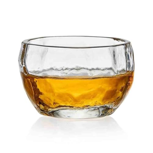 Vasos de vidrio labrado con relieve de martillo para mesa elegante 2