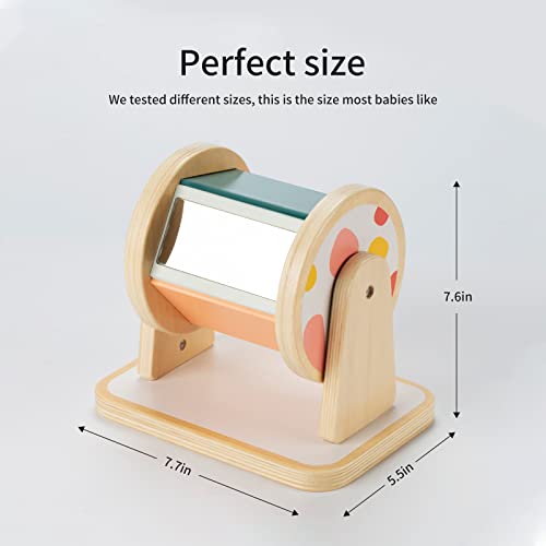Image of Twefex Montessori Spinning Drum, Montessori Toys for Babies 6-12 Months, Montisory Baby Toys for 1 Year Old Infant, Wooden Toy for Baby