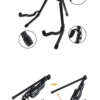 Support de Guitare Siqi Support de Cadre Universel 3A Pliable pour Toutes Les Guitares Support de Guitare de Voyage pour Basse électrique Classique Acoustique, Noir - Les Beatles, Paul McCartney, John Lennon, RIngo Starr, George Harrison Support de Guitare Siqi Support de Cadre Universel 3A Pliable pour Toutes Les Guitares Support de Guitare de Voyage pour Basse électrique Classique Acoustique, Noir – Image 4
