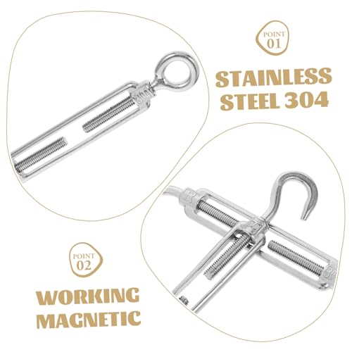 Juego de 5 Tensores Ojal de Acero Inoxidable 304 para Cable de Alambre 4mm miniatura 5