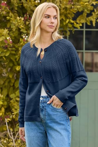 Dokotoo Cardigan Sweaters for Women 2025 Fall Outfits Long Sleeve Crochet Knit Sweaters4