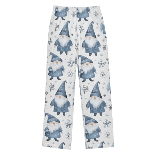 Christmas Pajama Pants Gray Christmas Gnomes Snow Long Sleep Pants Lounge Bottoms
