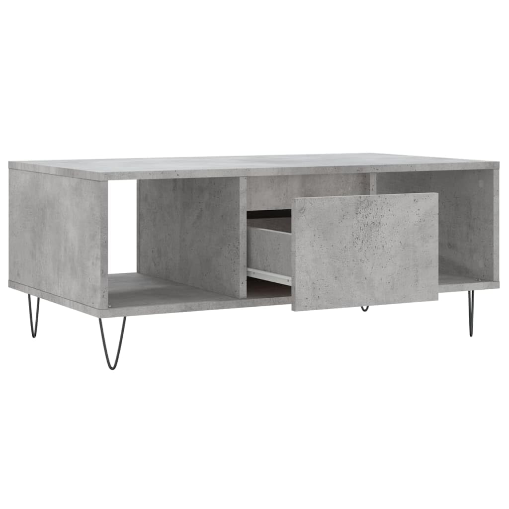 Homgoday Tavolino da caffè grigio cemento, 90 x 50 x 36,5 cm, in legno ingegnerizzato, tavolino da tè per soggiorno, sala d'accoglienza degli ospiti, camera da letto e mobili da ufficio